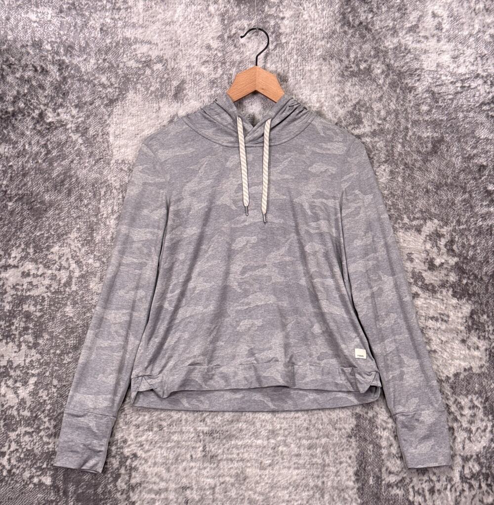 Vuori Halo Essential Hoodie Small Womens Gray Camo Pullover